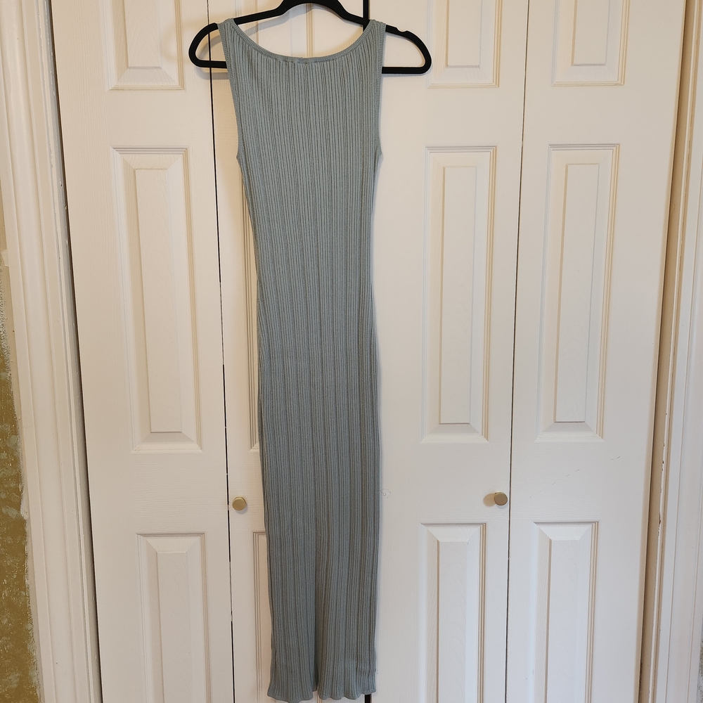 Abercrombie & Fitch Green Ribbed Maxi Dress